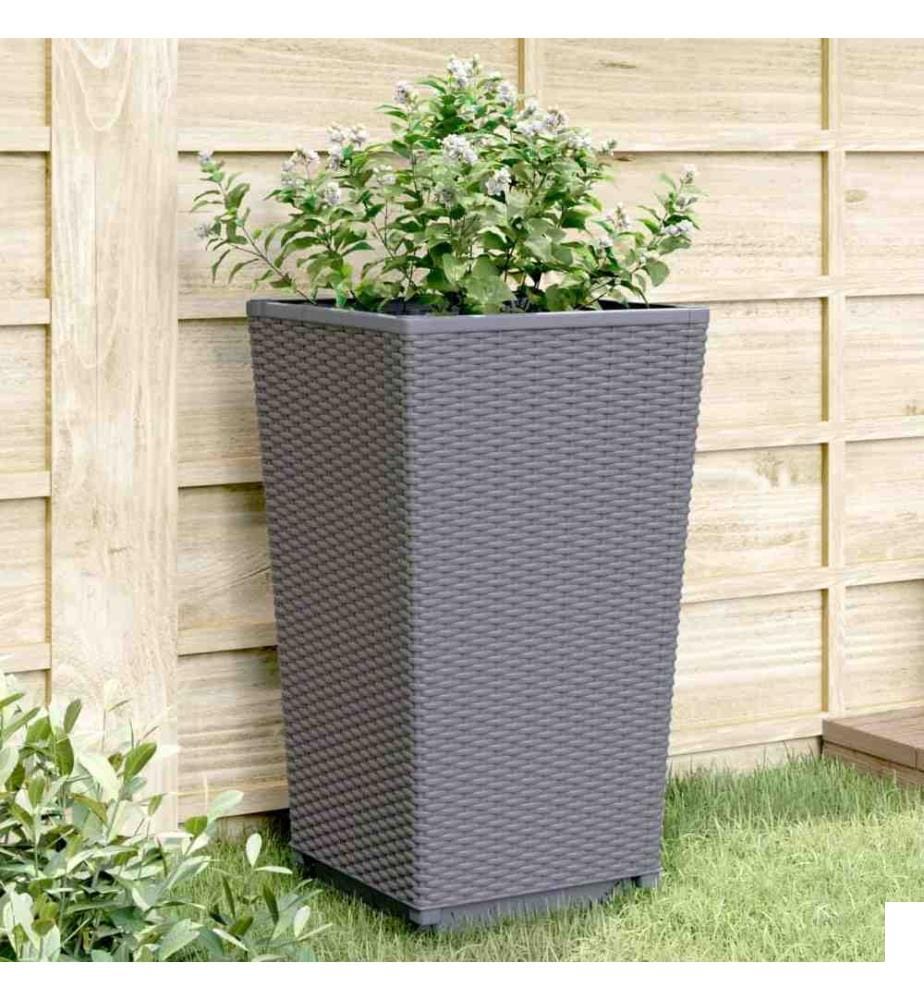 Jardinières 4 pcs gris 32,5x32,5x57 cm polypropylène