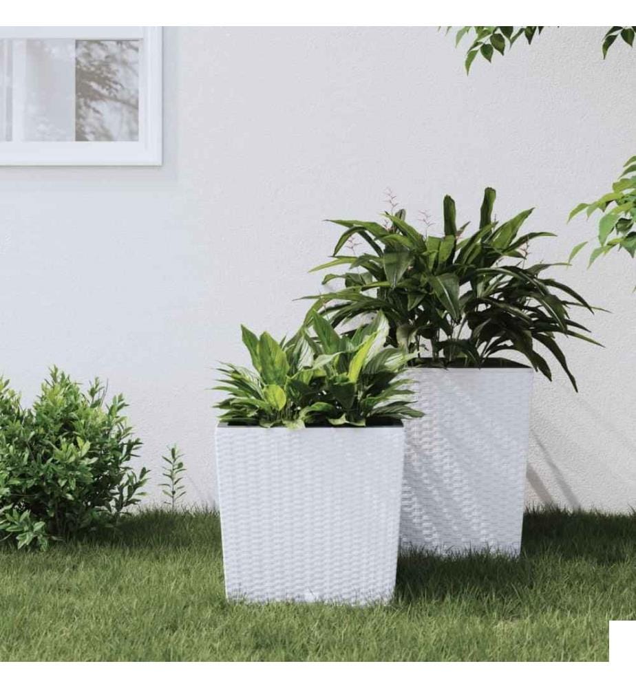 Jardinière et intérieur amovible blanc 21 /32 L rotin PP