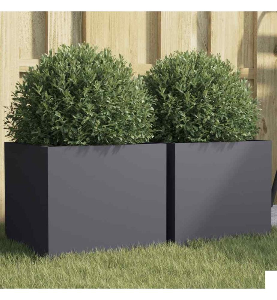 Jardinières 2 pcs anthracite 32x30x29 cm acier laminé à froid