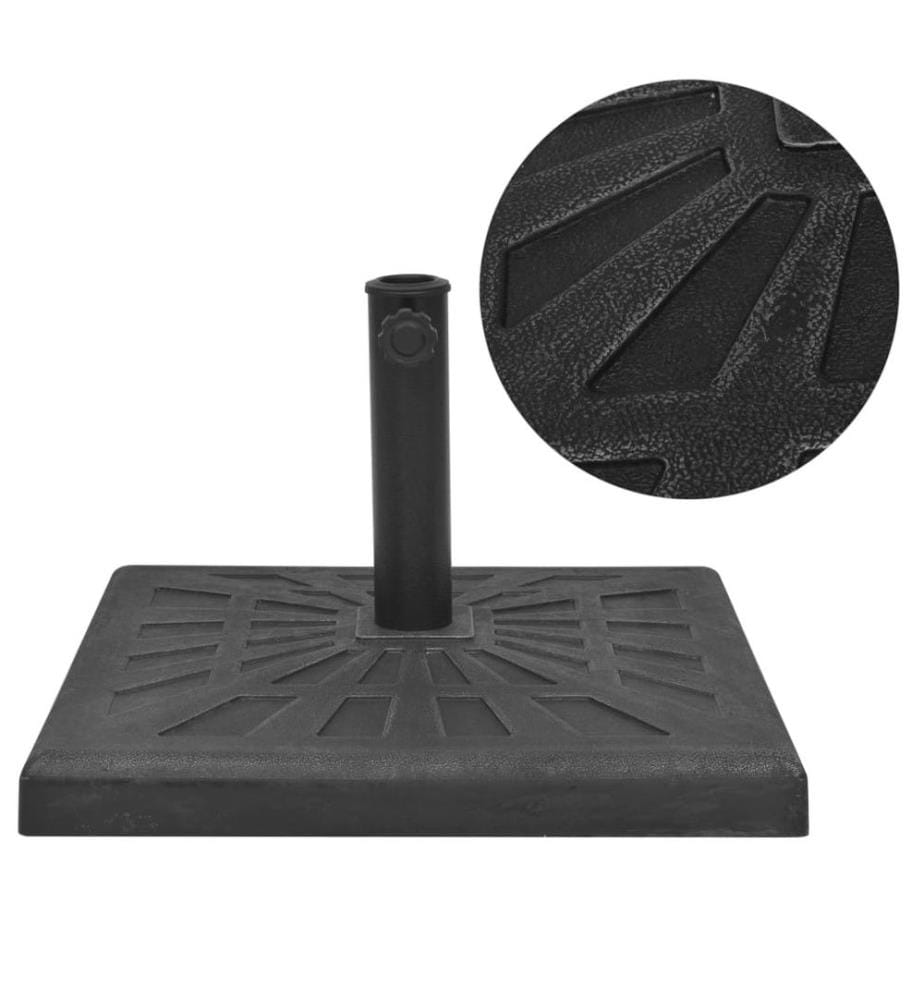 Base carrée de parasol Résine Noir 12 kg