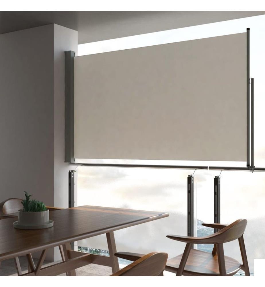 Auvent latéral rétractable de patio 140 x 300 cm Blanc cassé