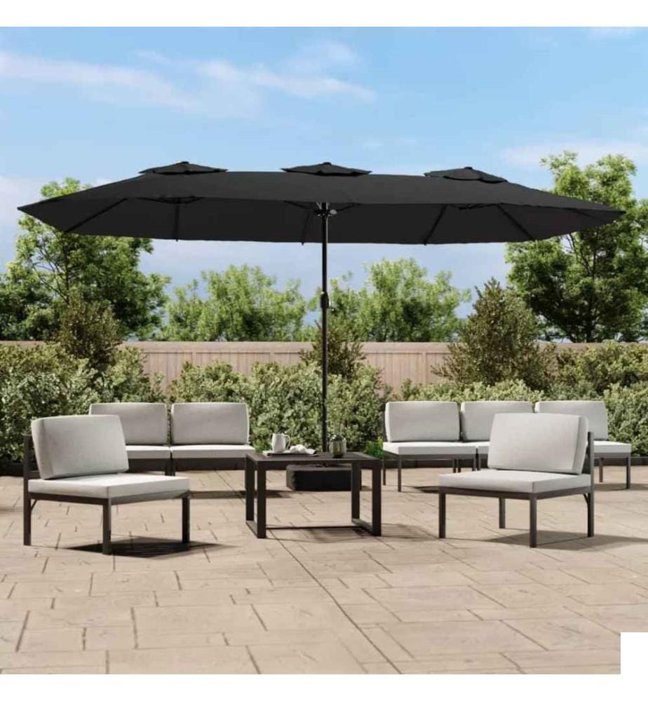 Parasol à double tête noir 449x245 cm