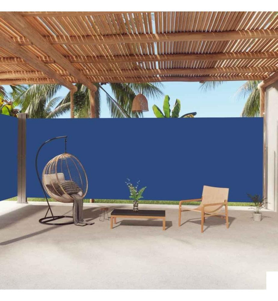 Auvent latéral rétractable Bleu 220x1000 cm