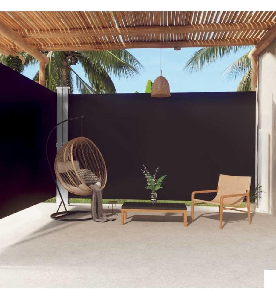 Auvent latéral rétractable Noir 220x600 cm