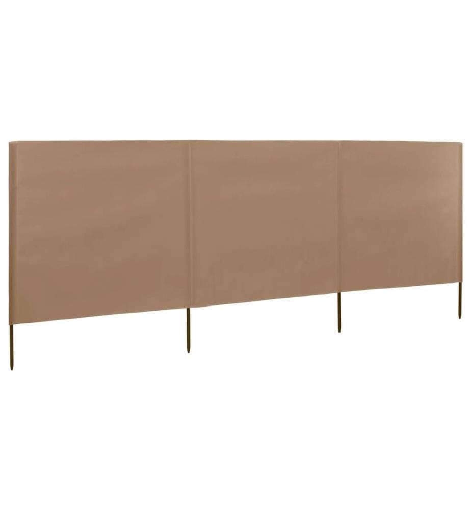 Paravent 3 panneaux Tissu 400 x 120 cm Taupe