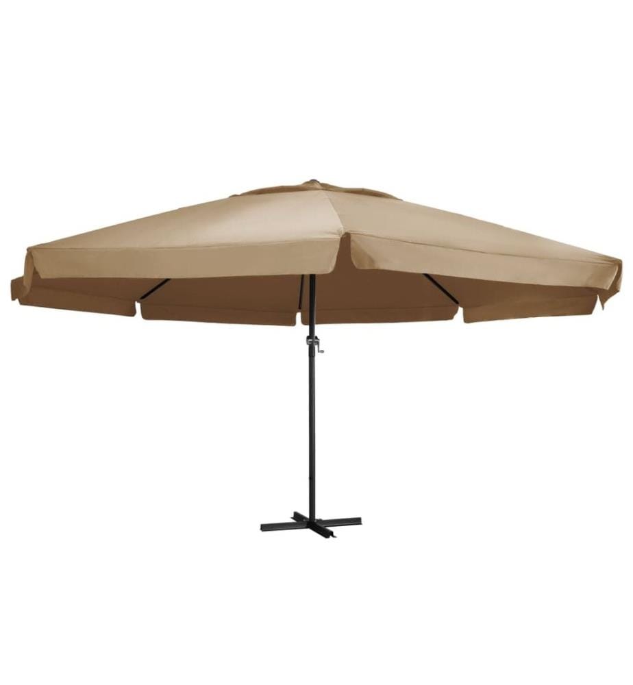 Parasol d'extérieur avec mât en aluminium 600 cm Taupe