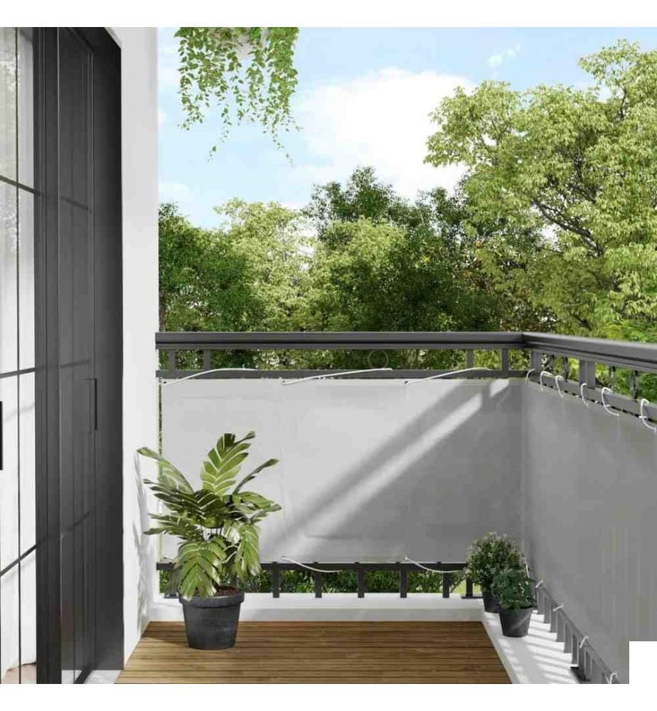 Écran de balcon gris clair 75x400 cm 100% polyester oxford
