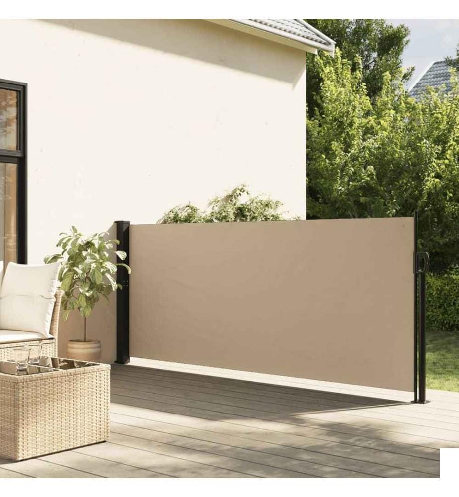 Auvent latéral rétractable beige 140x300 cm