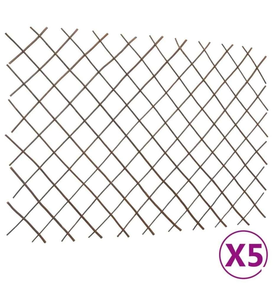 Clôtures en treillis de saule 5 pcs 180x120 cm