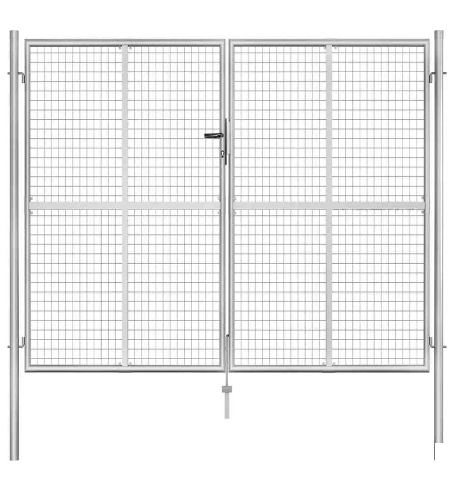 Porte de jardin Acier galvanisé 306x250 cm Argenté