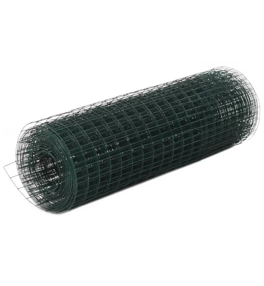 Grillage Acier avec revêtement en PVC 25x0,5 m Vert