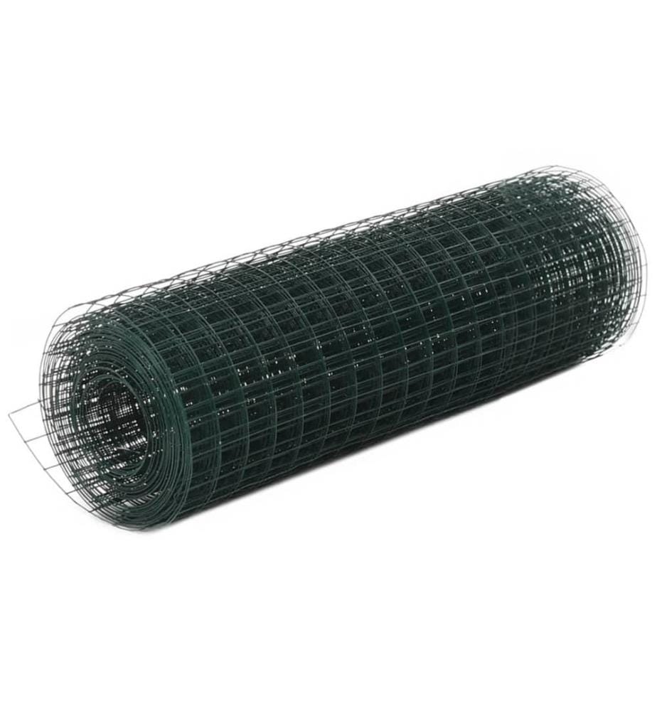 Grillage Acier avec revêtement en PVC 10x0,5 m Vert