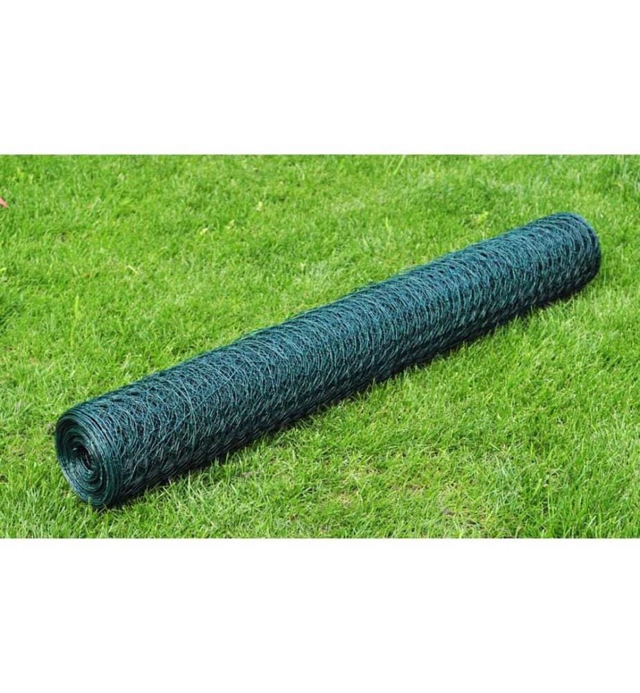 Grillage à poule avec revêtement en PVC 25x0,75 m vert