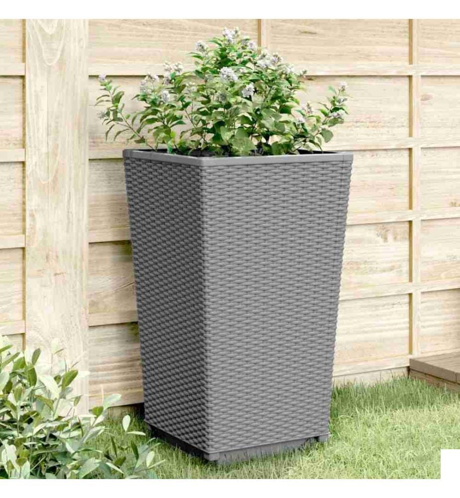 Jardinières 2 pcs gris clair 32,5x32,5x57 cm polypropylène