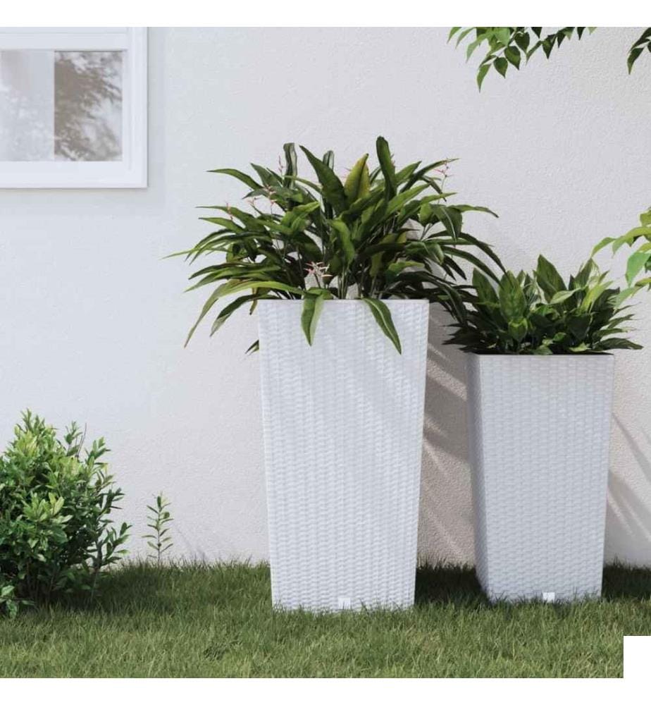 Jardinière et intérieur amovible blanc 21 /49 L rotin PP