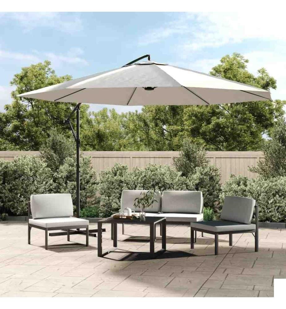 Parasol cantilever 3,5 m blanc sable