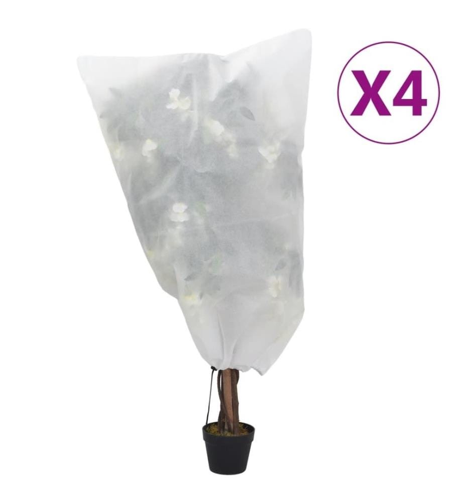 Housses de protection pour plantes avec cordon de serrage 4 pcs