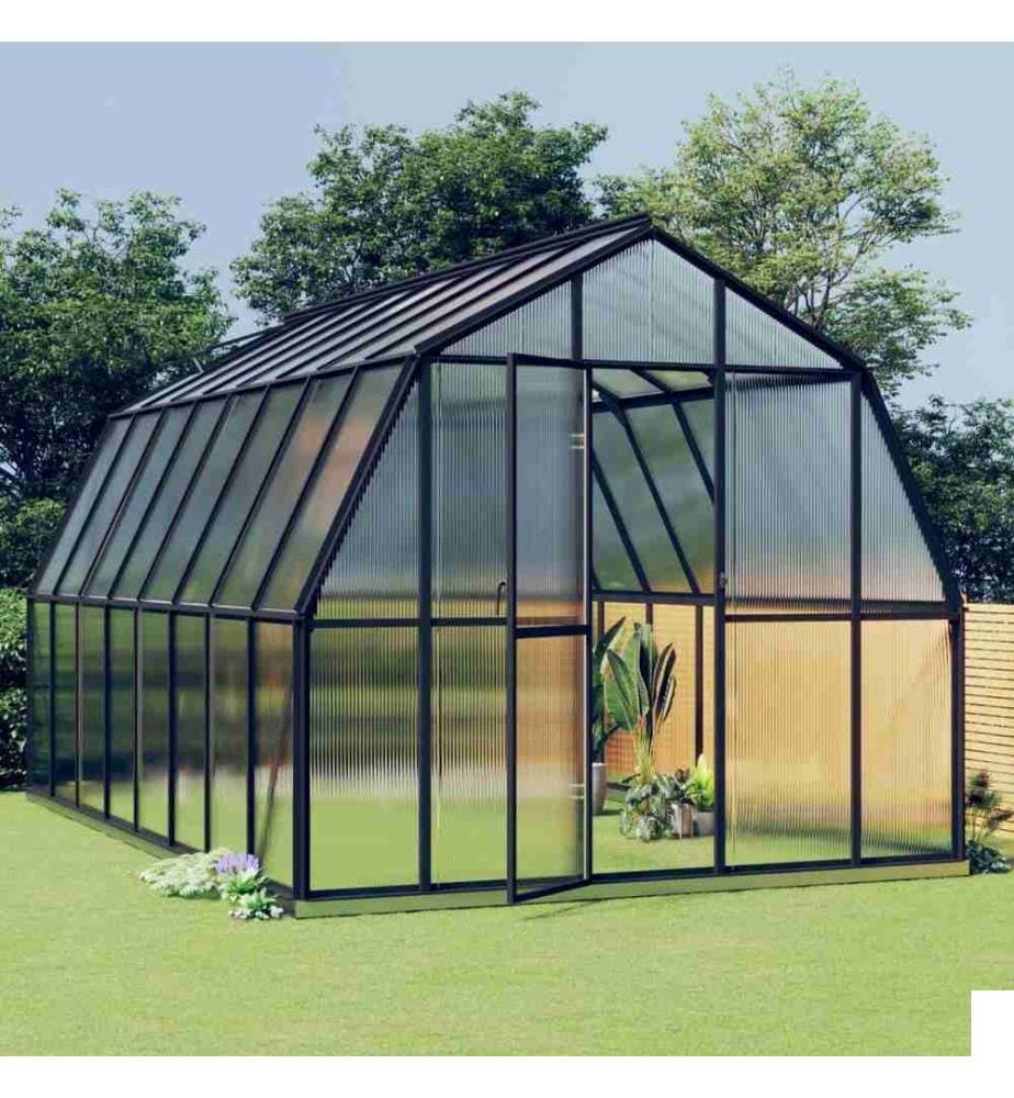 Serre avec cadre de base anthracite 12,63 m² Aluminium