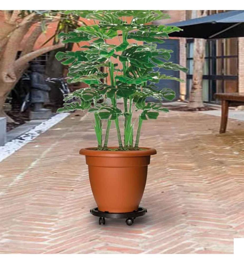 Chariots à plantes avec roues 3 pcs Diamètre 30 cm Noir 170 kg