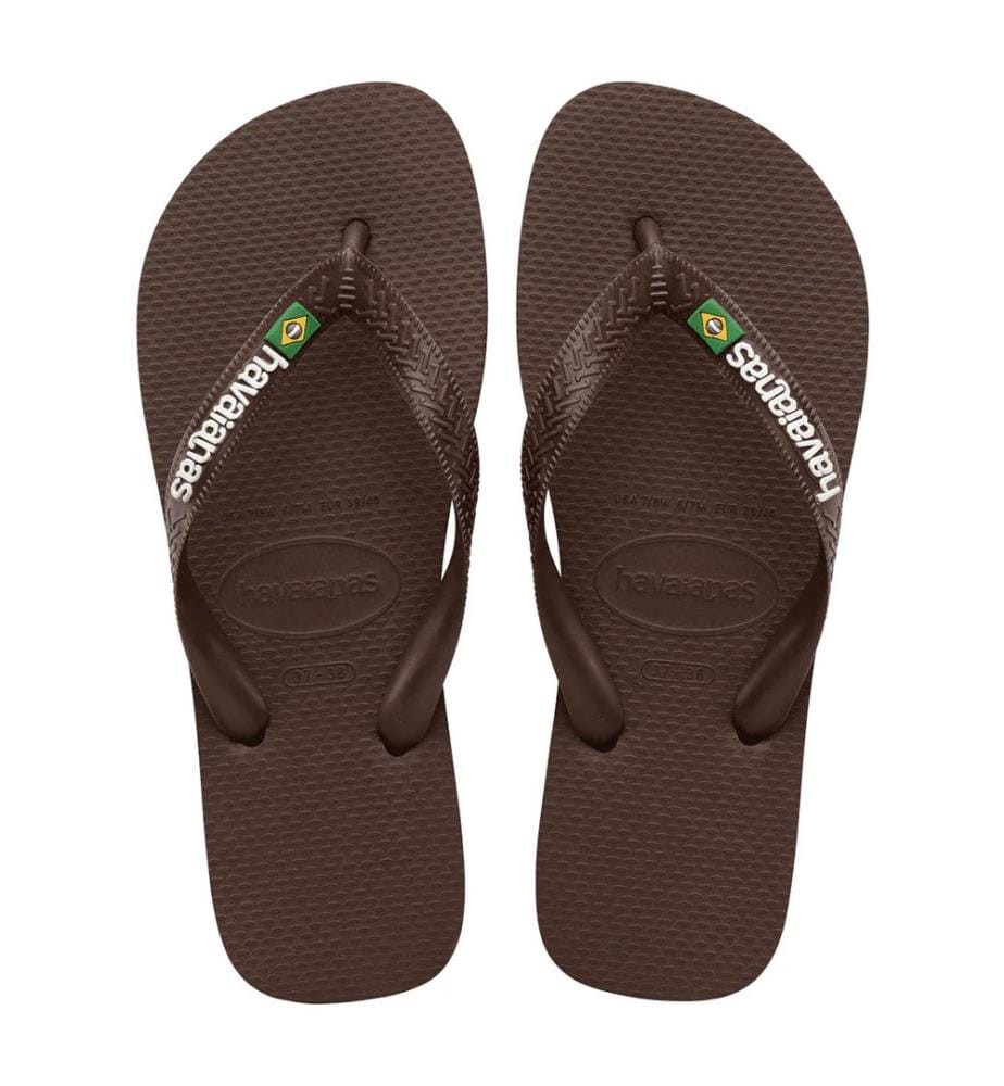 Tongs Brasil - Dark Brown White