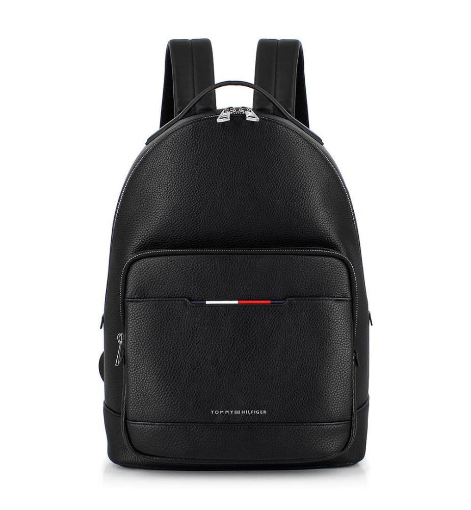 Sac à Dos effet grain fin à logo en métal - Noir
