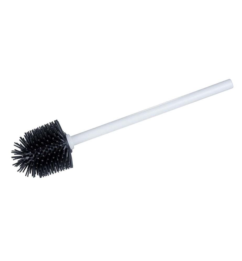 Brosse WC en silicone, manche antibactérien blanc, Manche en duroplast