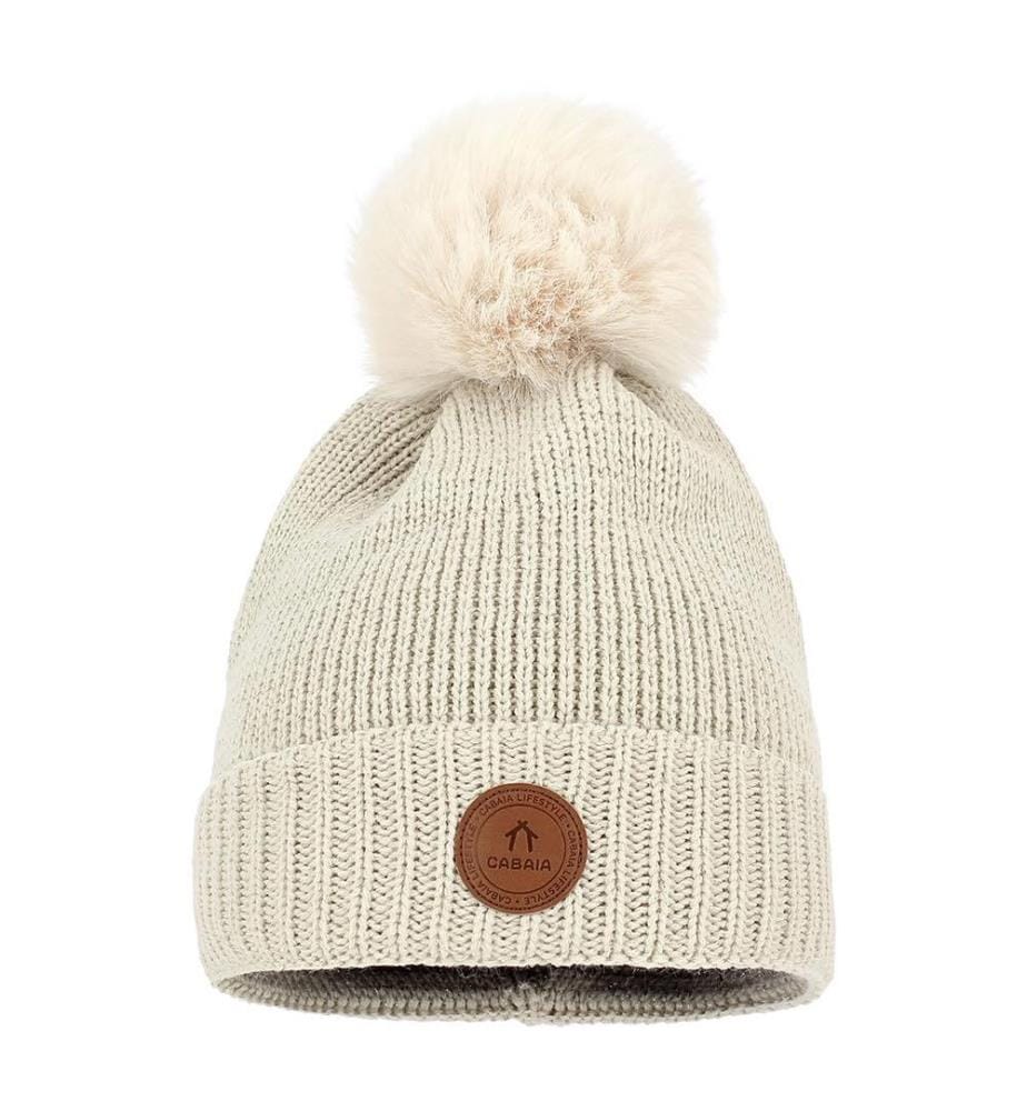Bonnet avec 3 Pompons Irish Coffee - Crème Lurex