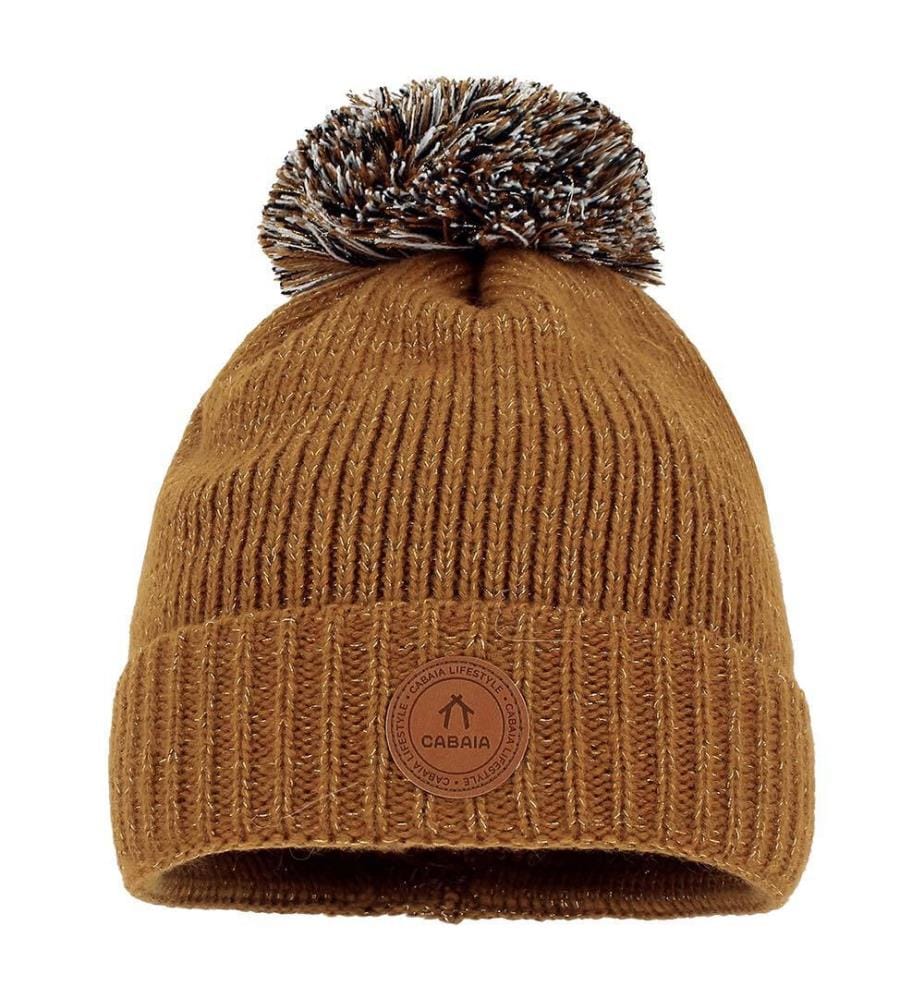 Bonnet avec 3 Pompons Irish Coffee - Camel Lurex