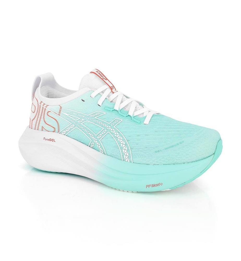 Baskets Gel-Nimbus 27 - Blanc et Turquoise