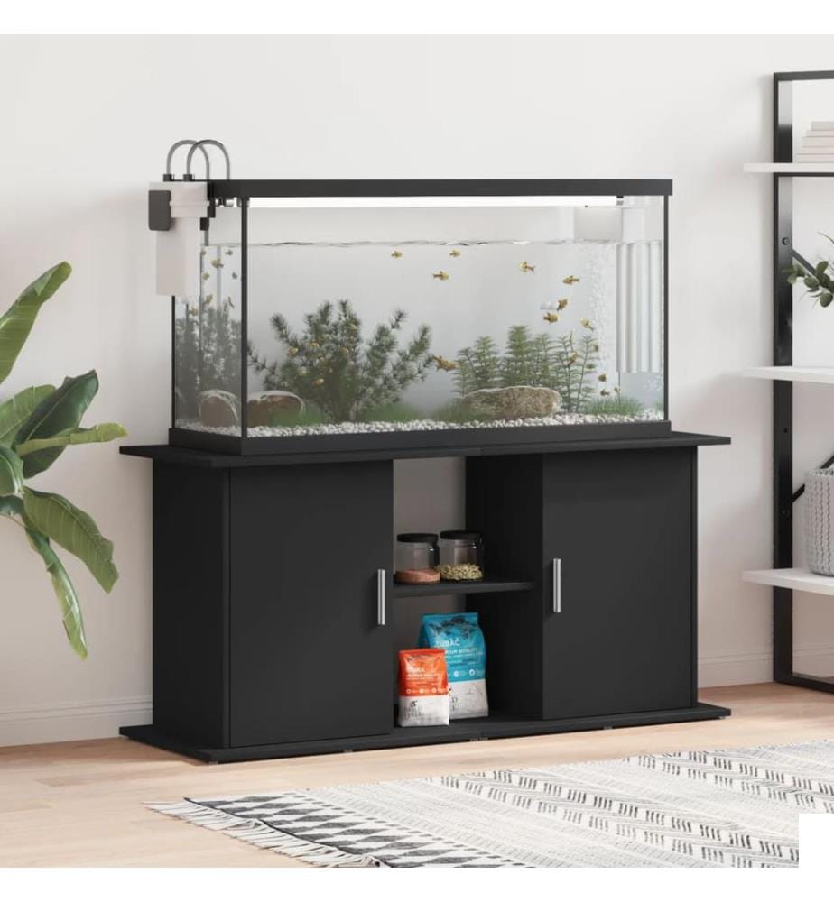 Support pour aquarium noir 121x41x58 cm bois d'ingénierie