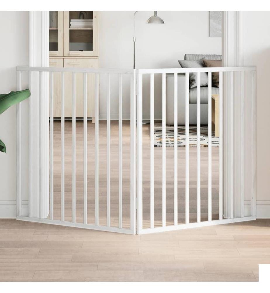 Barrière pour chien pliable à 2 panneaux Blanc 160 cm Bois de peuplier