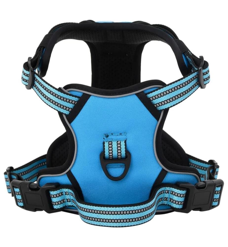 Harnais pour chien avec bandes réfléchissantes réglables bleu M