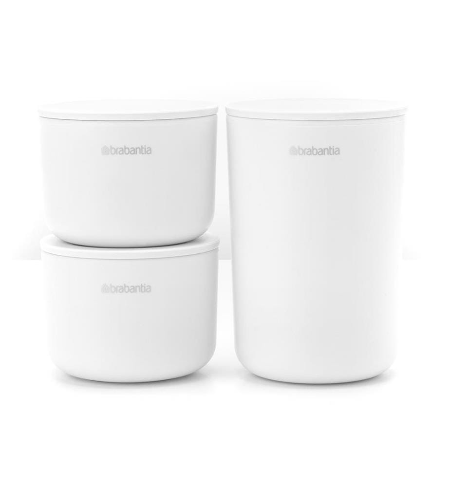Pots de Stockage, Kit de 3 - Blanc