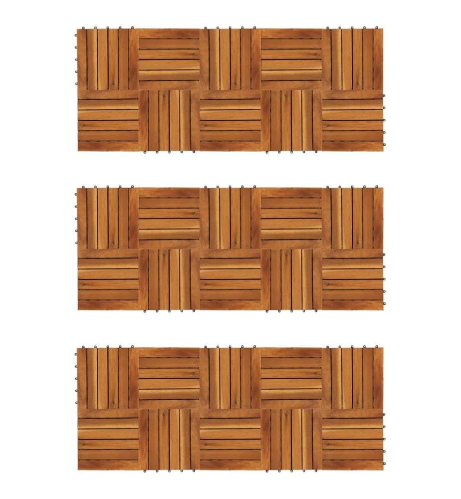 Tuiles de terrasse modèle vertical 30 x 30 cm acacia 30 pcs