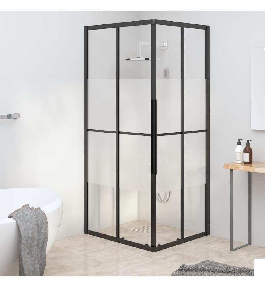 Cabine de douche ESG semi-dépoli 80x70x180 cm Noir