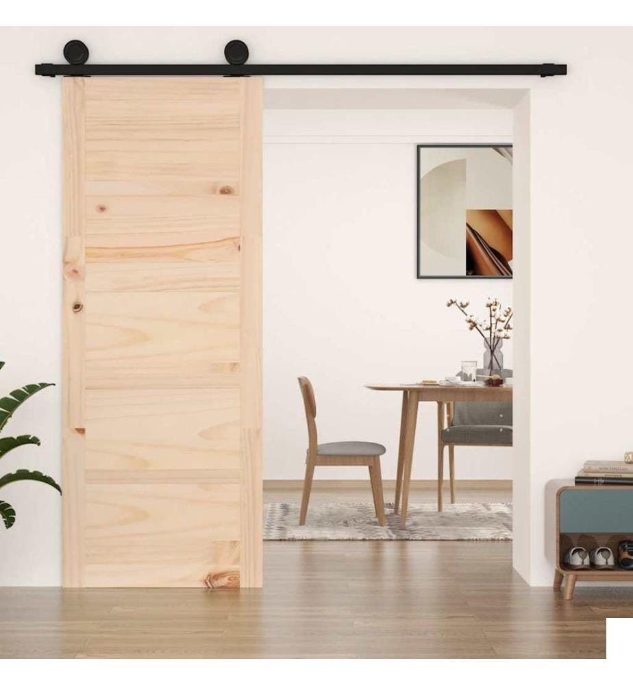 Porte de grange 80x1,8x204,5 cm Bois massif de pin