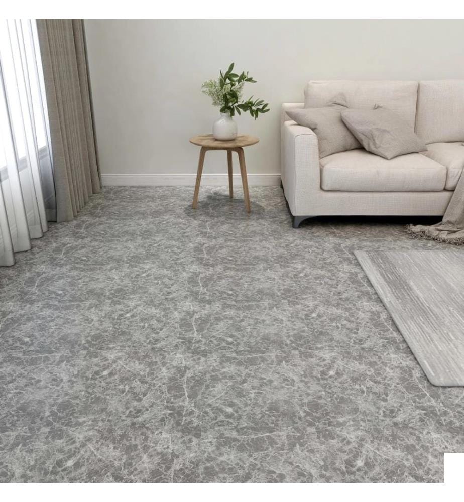 Dalles de plancher autoadhésives 20 pcs PVC 1,86 m² gris béton