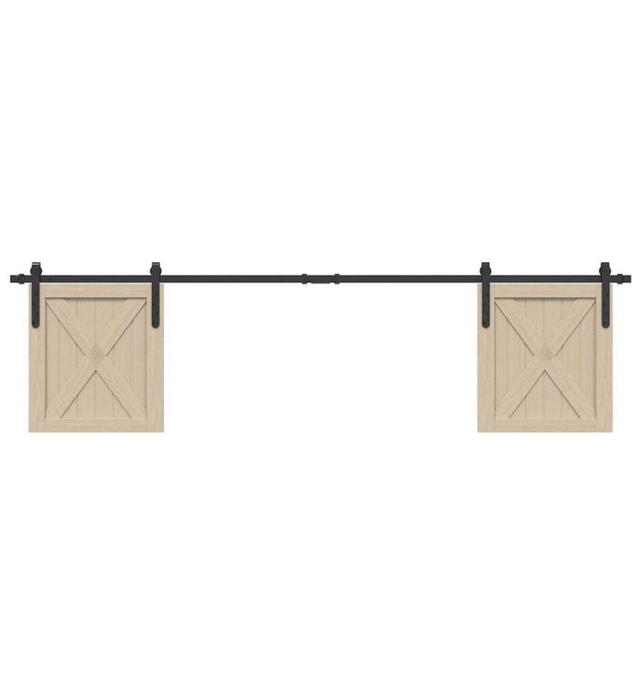 Kit de porte d'armoire coulissante 200 cm acier au carbone