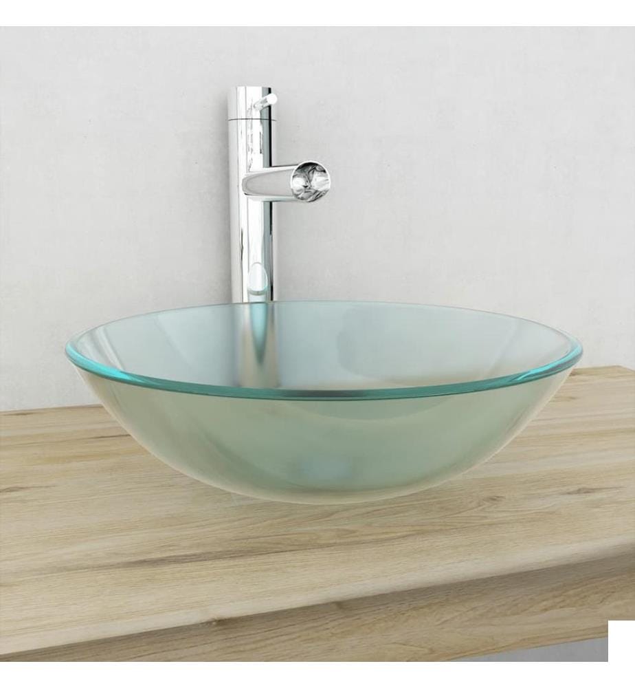 Lavabo Verre trempé 42 cm Givré