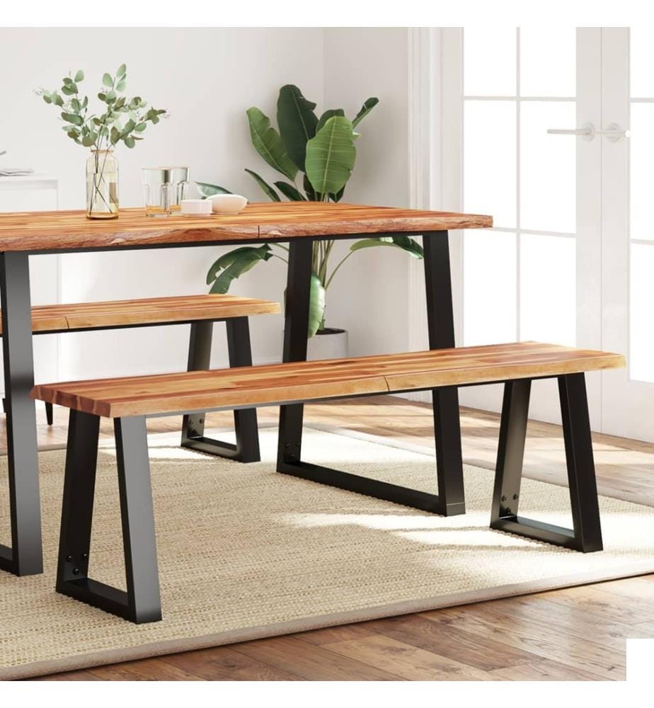 Banc avec bord vivant 140 cm bois d'acacia massif