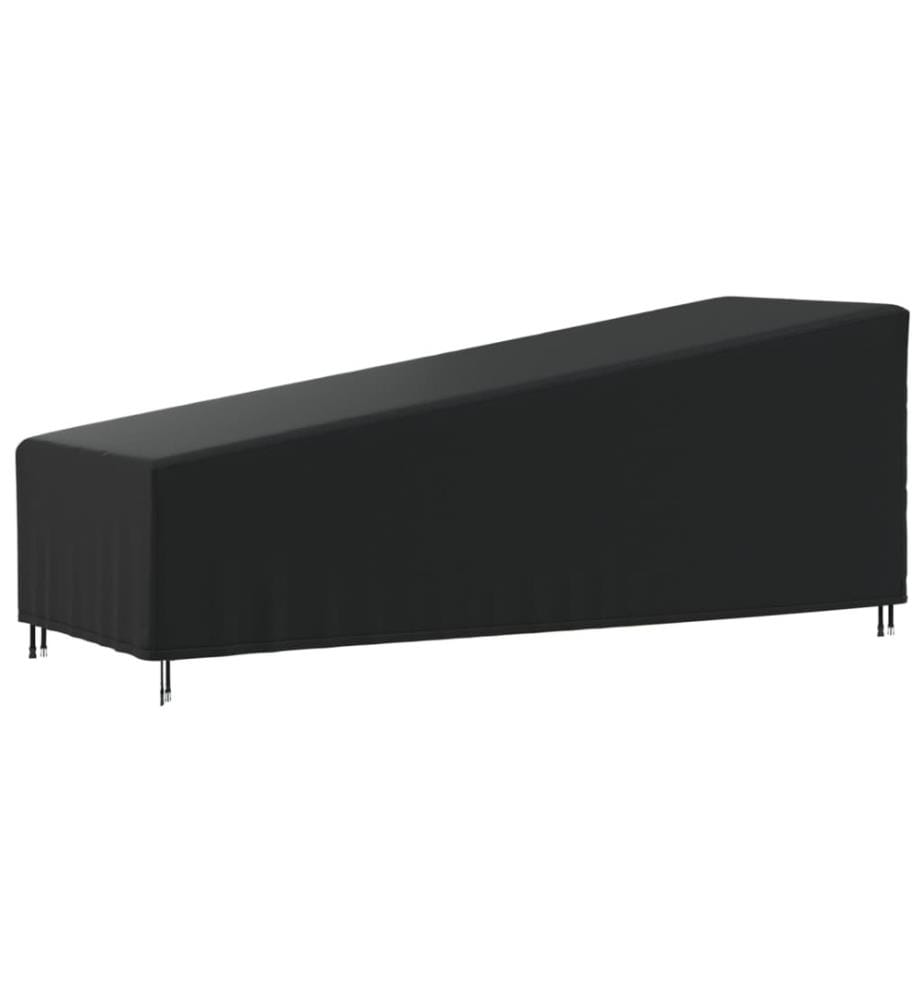Housse de chaise longue noir 210x80x45/75 cm oxford 420D
