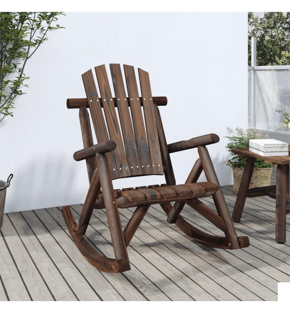 Chaise à bascule de jardin 69x96x101 cm bois massif d'épicéa