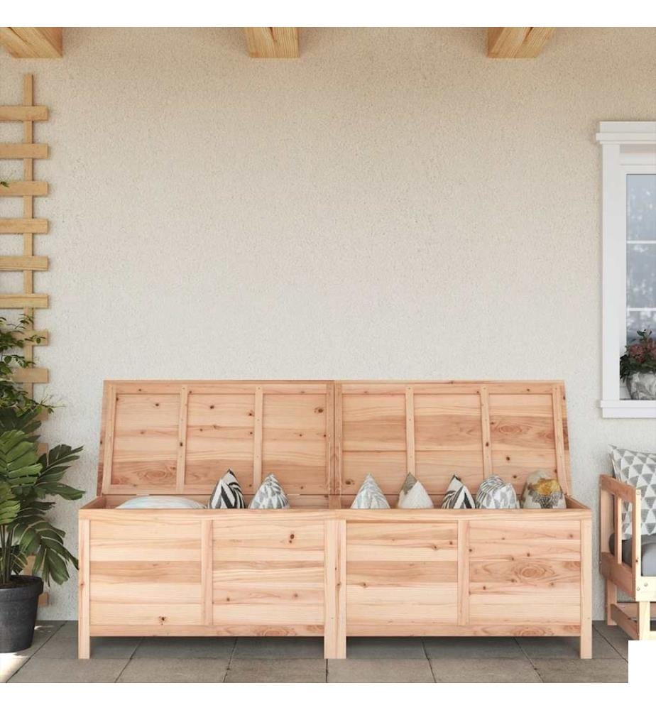Boîte de rangement de jardin 198,5x50x56,5 cm bois massif sapin