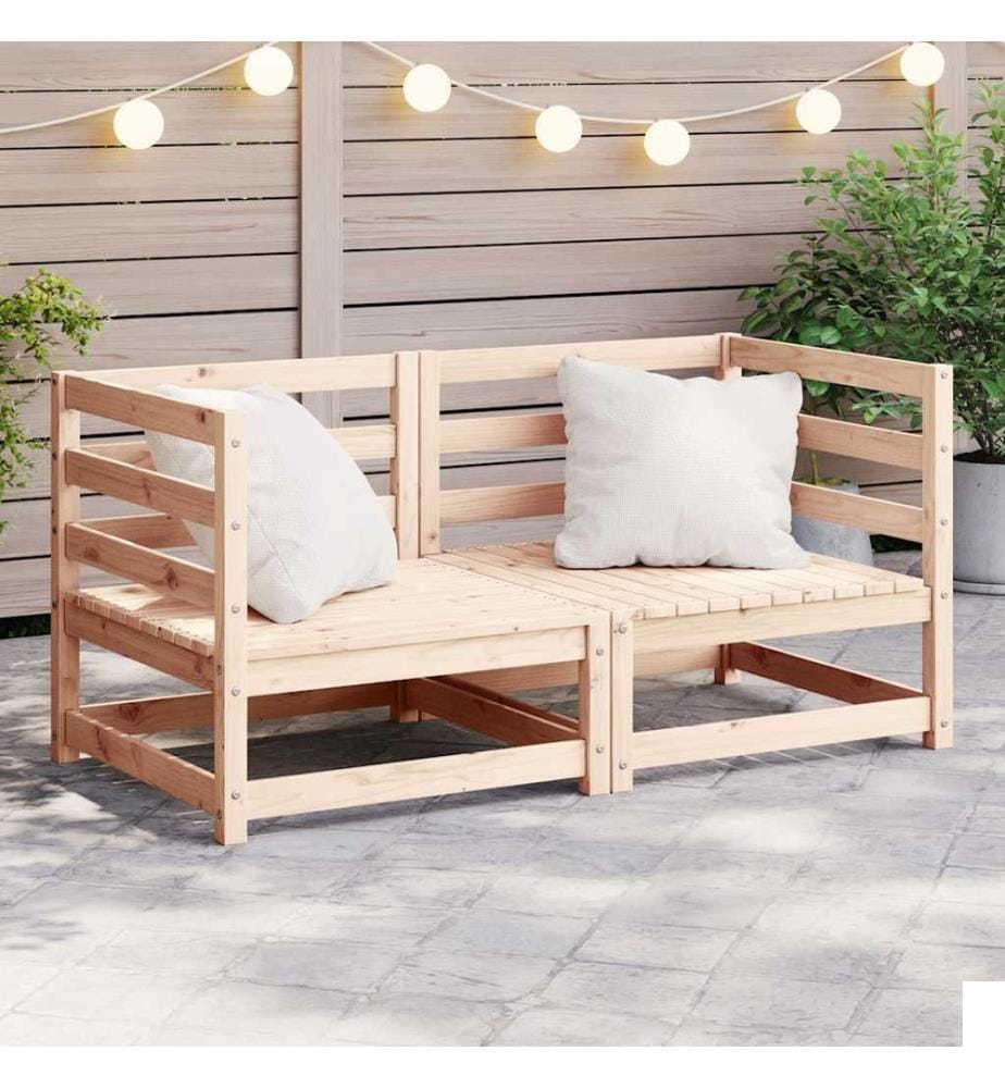 Canapés d'angle de jardin 2 pcs bois de pin massif