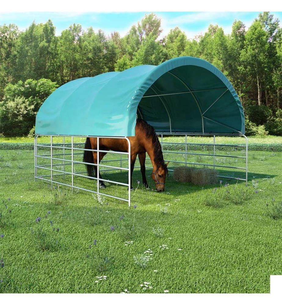 Tente pour bétail PVC 3,7x3,7 m Vert