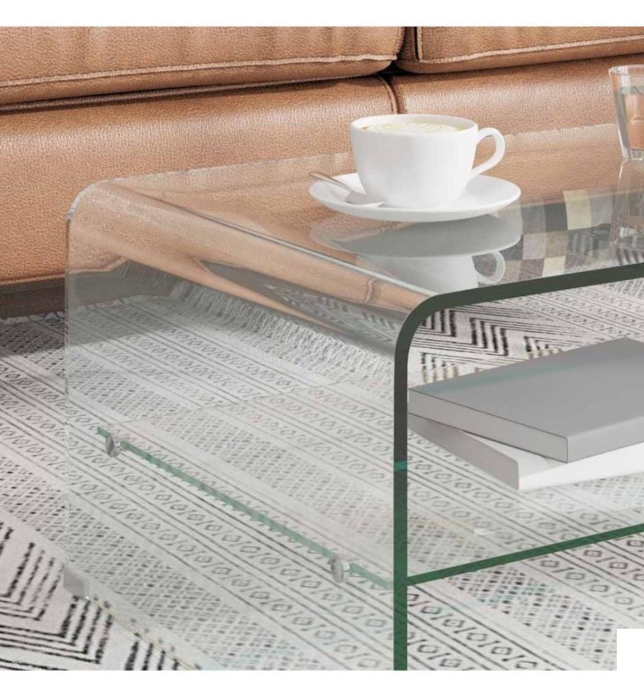 Table basse Clair 98x45x31 cm Verre trempé