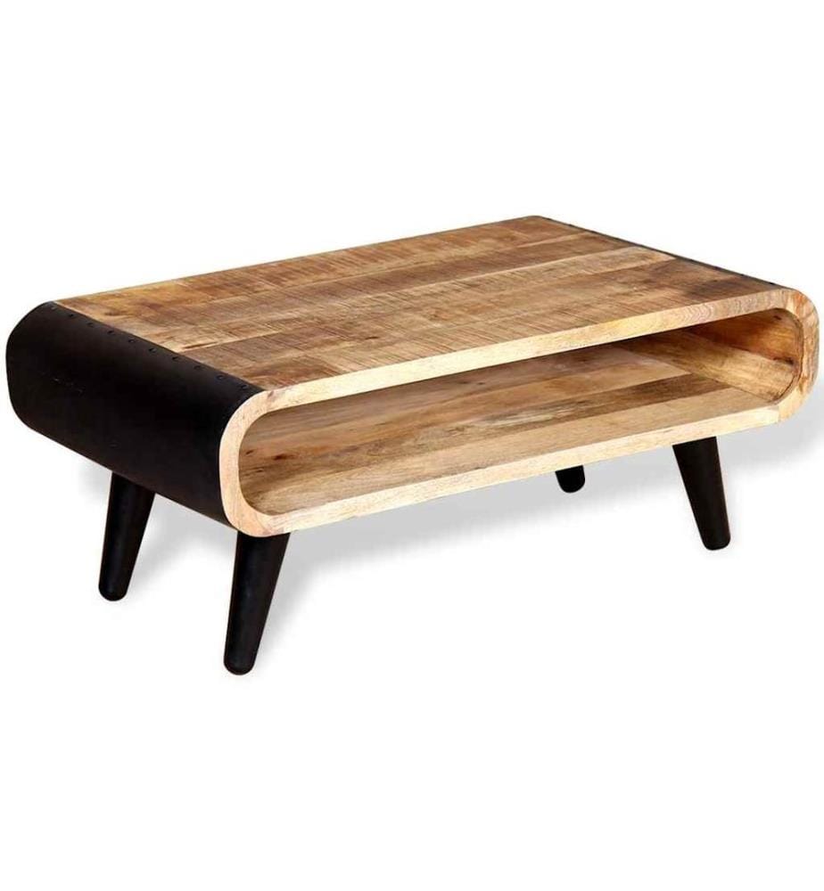 Table basse Bois de manguier brut 90x55x39 cm