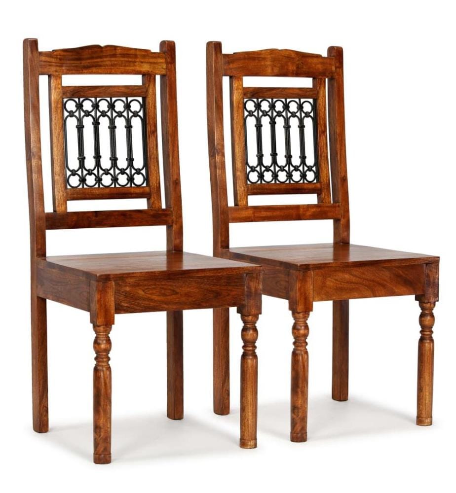 Chaises à manger lot de 2 Bois finition couleur miel classique