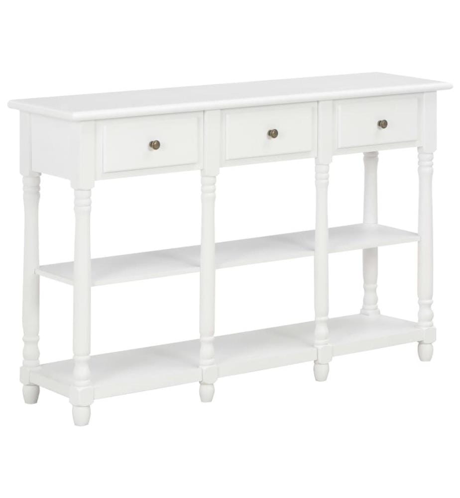 Table console blanc 110 x 30 x 76 cm bois d'ingénierie