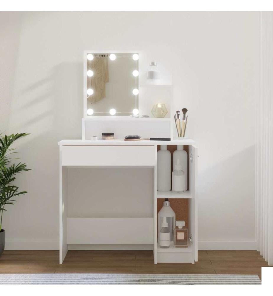 Coiffeuse avec LED blanc 86,5x35x136 cm